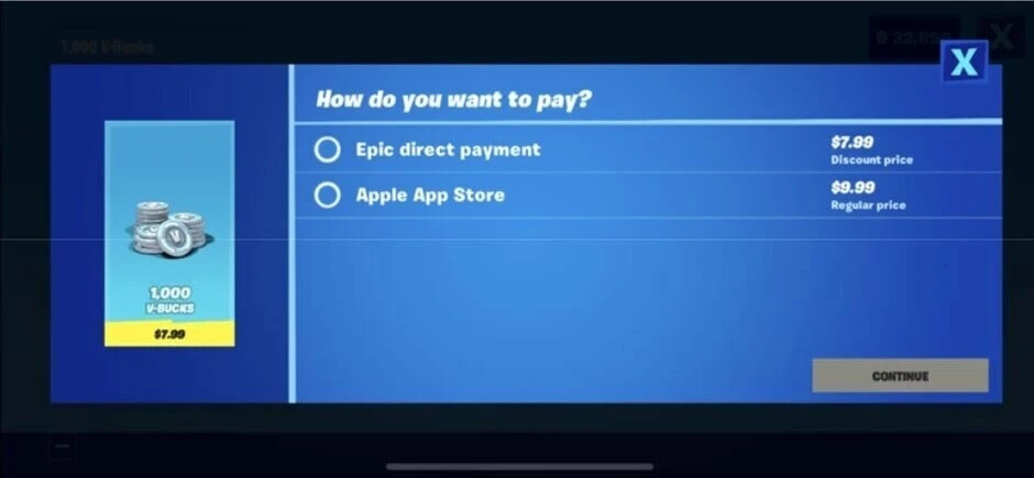 Epic created its own in-app purchase platform, which led to Fortnite being removed from the App Store - Epic CEO Sweeney feels pressure on day two of experiment