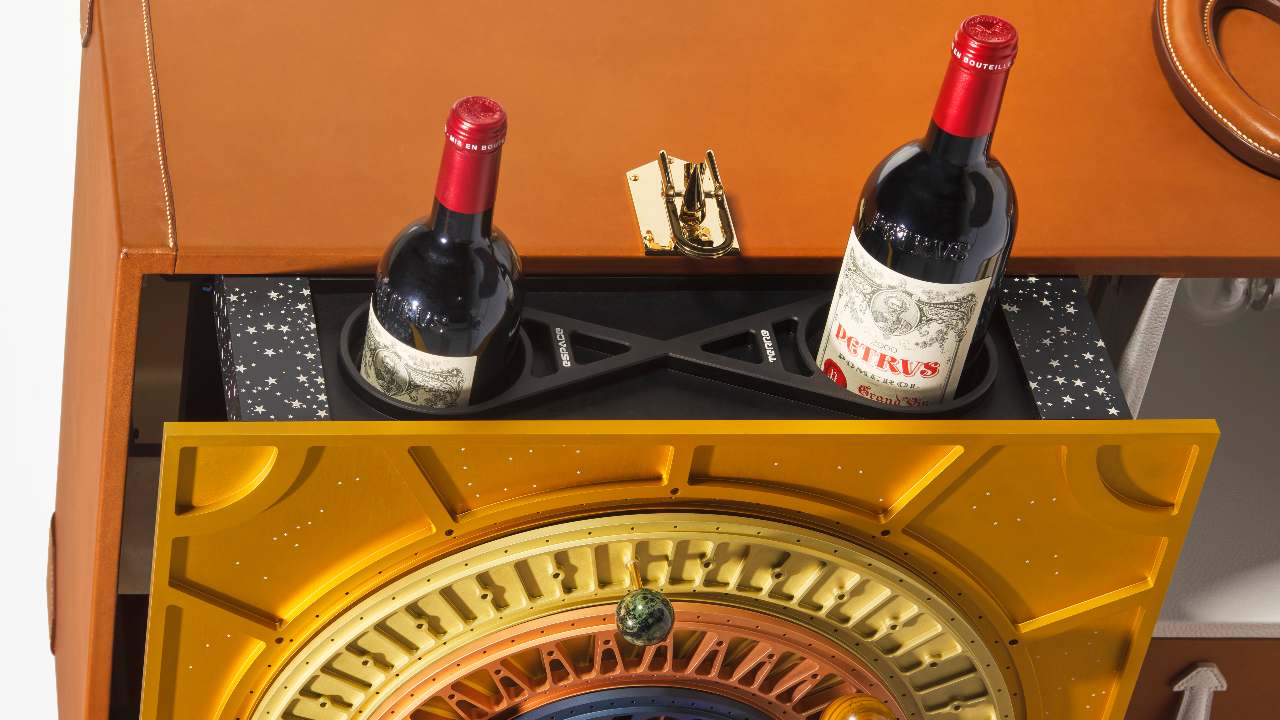 The Petrus 2000 bottle, which spent nearly 440 days in space, is contagious to private sale.  Photo credit: Christie's