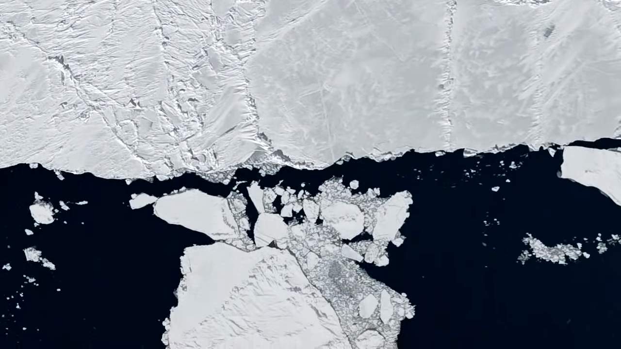 Satellite view of the melting Arctic Ocean.  Photo credit: NOAA