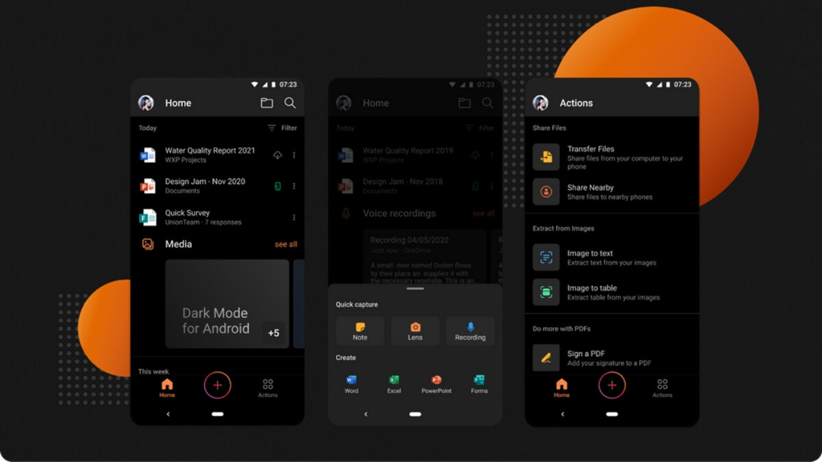 Microsoft's all-in-one Office app for Android gets dark (yes, in 2021)