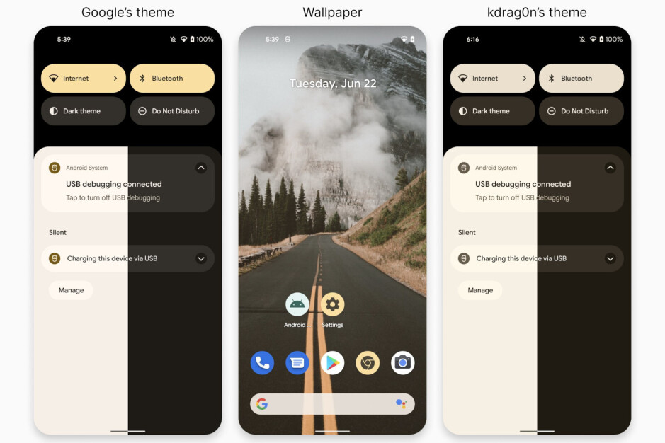 Google Material You Wallpaper vs. Danny Lin's - Developer creates the Material 12 wallpaper theme for Android 12, and it's even better