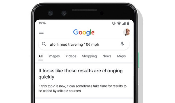 A new fast-moving story may take time to appear on Google search - Google is telling you now that you shouldn’t believe its search results!