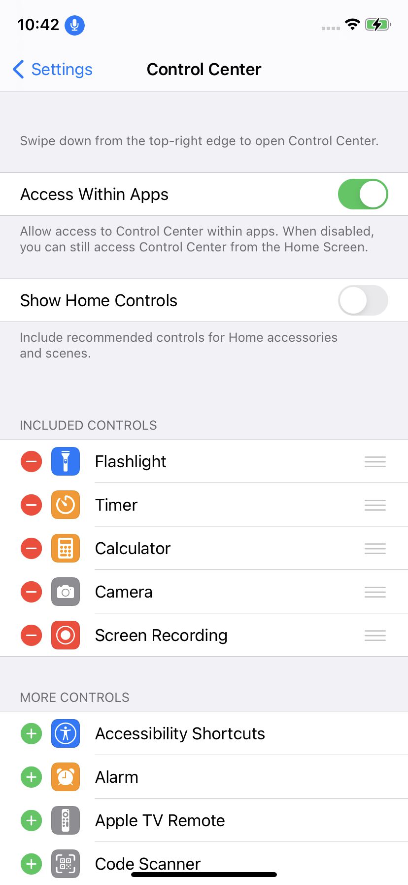 To increase the text size, go to Settings & gt;  Control center.