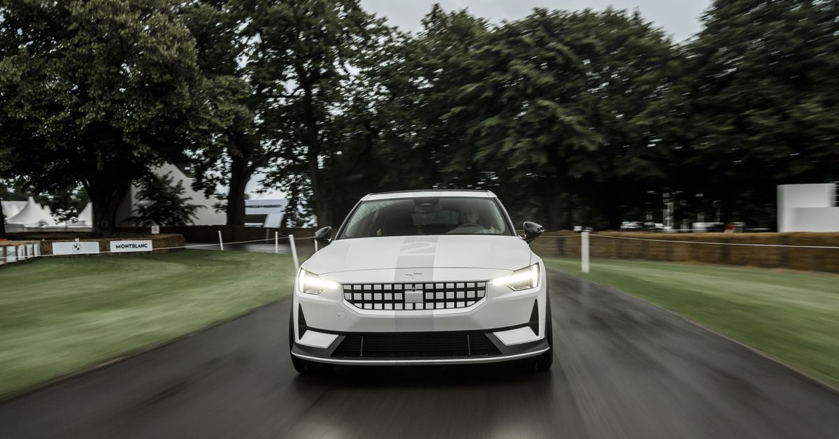 Polestar made a more powerful version of its electronic sedan for the Goodwood Festival