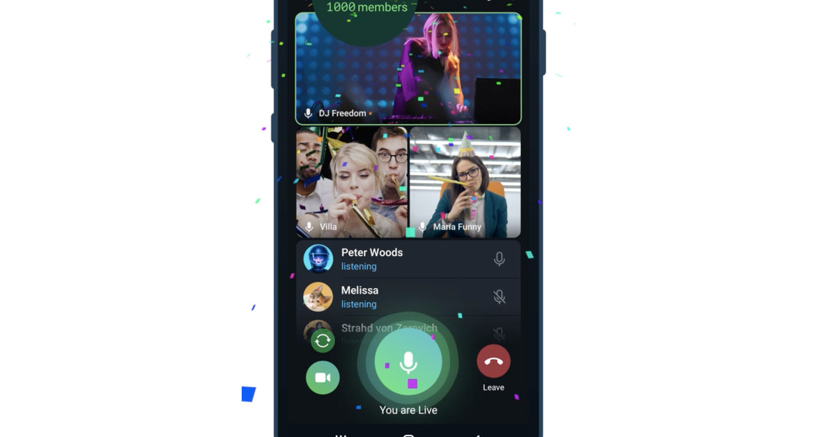 Telegram's group video calls can now have up to 1,000 viewers
