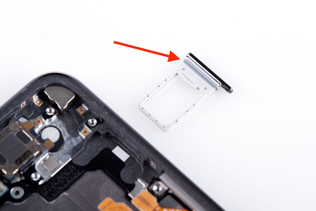 Sealing a normal phone against water is usually a matter of simple rubber gaskets, as with this SIM card drawer on the Galaxy Z Flip 3